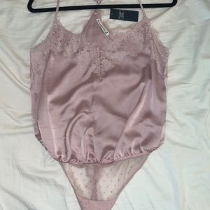 Satin Lace Bodysuit A&F